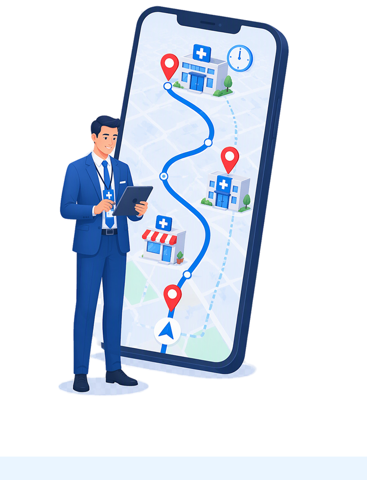 Pharma Route Optimization 3D Map